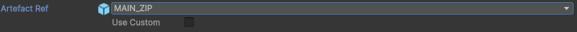 Artefact Ref dropdown with Use Custom