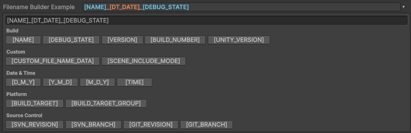 Filename Builder token picker