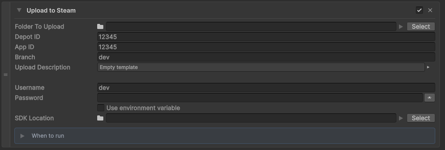 Uploader for Steamworks action