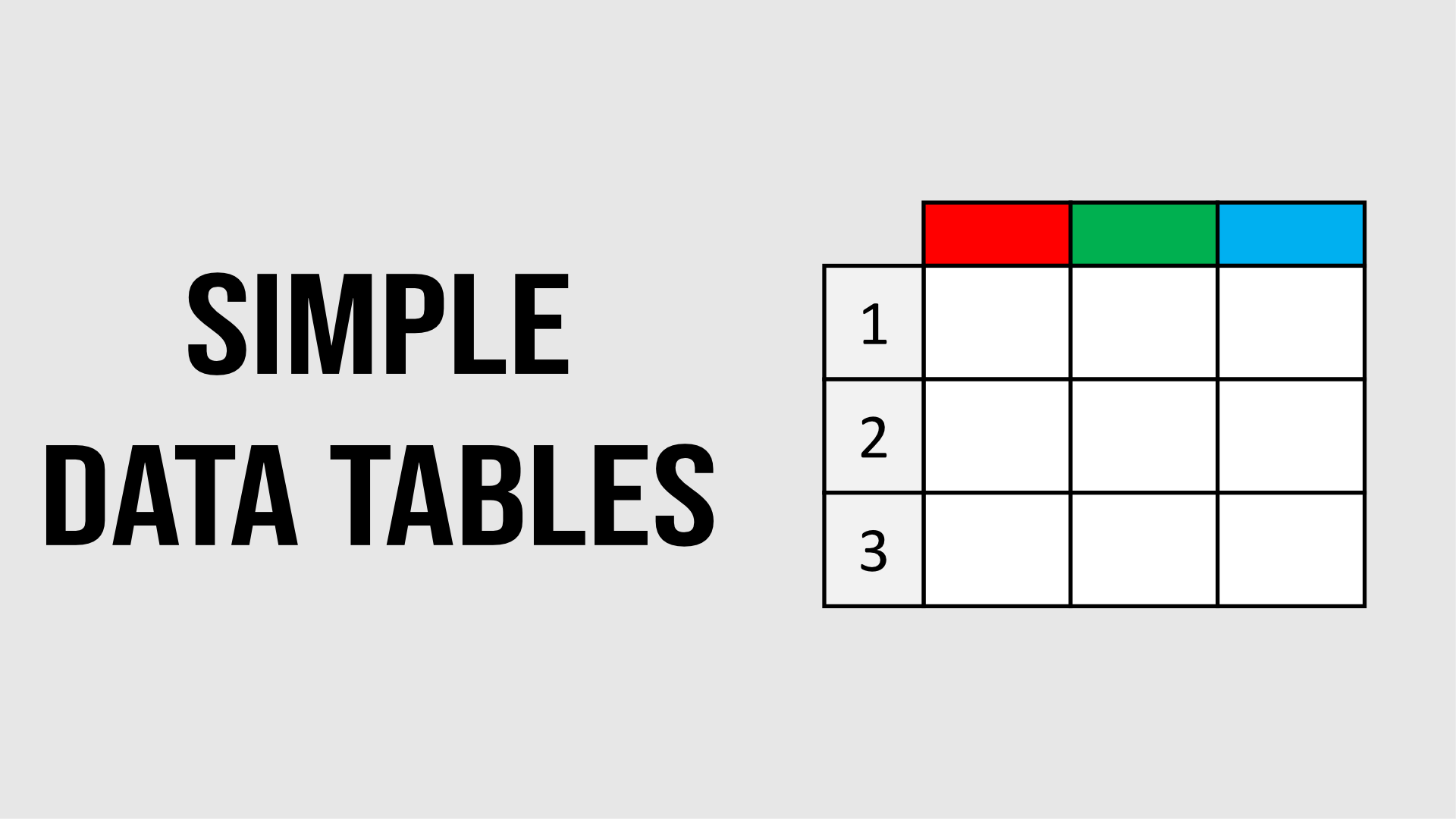 Simple Data Tables